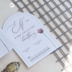 Oval Kesim Davetiye Çiçekli - Görsel 5