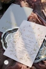 Dikdörtgen Çiçekli Davetiye