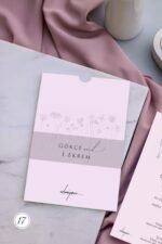 Dikdörtgen Çiçekli Davetiye