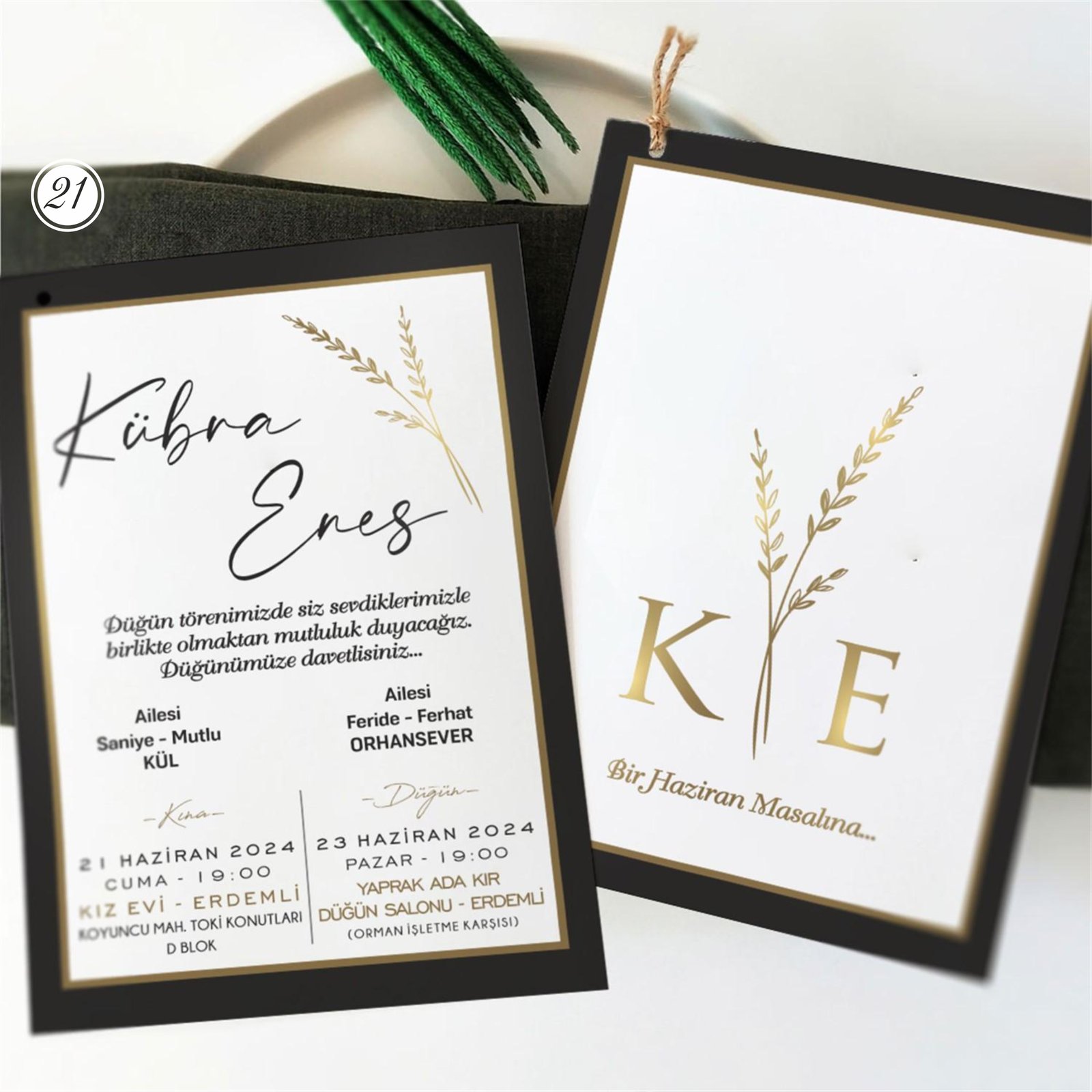 2597_Kampanyalı_Davetiye-1 İplikli İkili Dikdörtgen Davetiye - Görsel 1