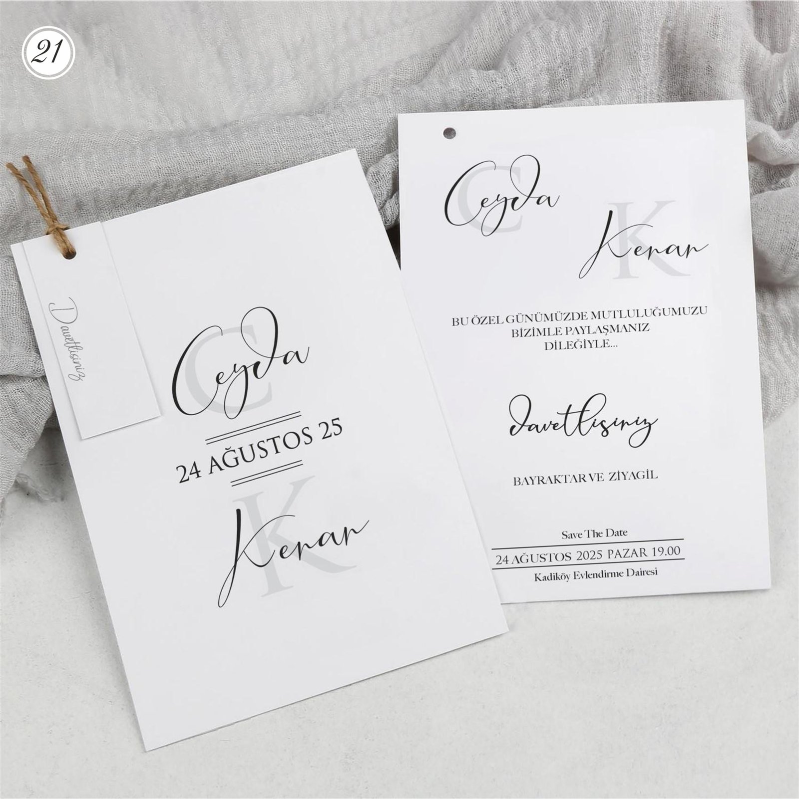 2612_Kampanyalı_Davetiye-1 İplikli İkili Dikdörtgen Davetiye - Görsel 1