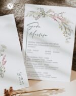 Dikdörtgen Çiçekli Davetiye