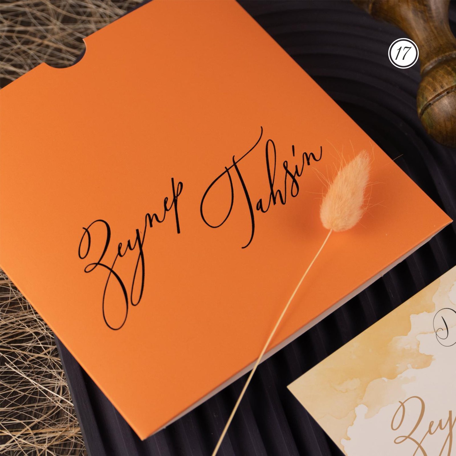 2683_Yaldızlı_Davetiye-2 Kare Çiçekli Davetiye - Görsel 1