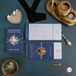 Dikdörtgen Lacivert Pasaportlu Davetiye