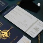 Dikdörtgen Lacivert Pasaportlu Davetiye - Görsel 5