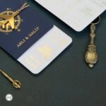 Dikdörtgen Lacivert Pasaportlu Davetiye - Görsel 3