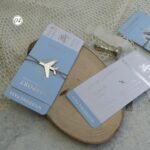 Dikdörtgen Mavi Pasaportlu Davetiye