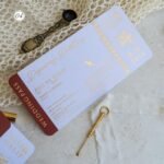 Dikdörtgen Bordo Pasaportlu Davetiye - Görsel 5