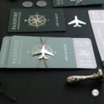 Dikdörtgen Su Yeşili Pasaportlu Davetiye - Görsel 3