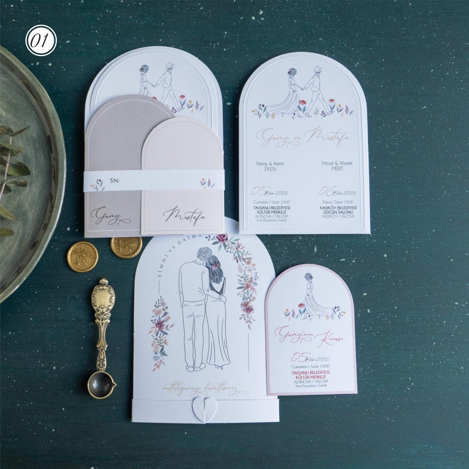 2736_Oval_Boho_Davetiye-1 Oval Kesim Davetiye - Görsel 1