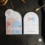 Oval Kesim Davetiye Kelebekli