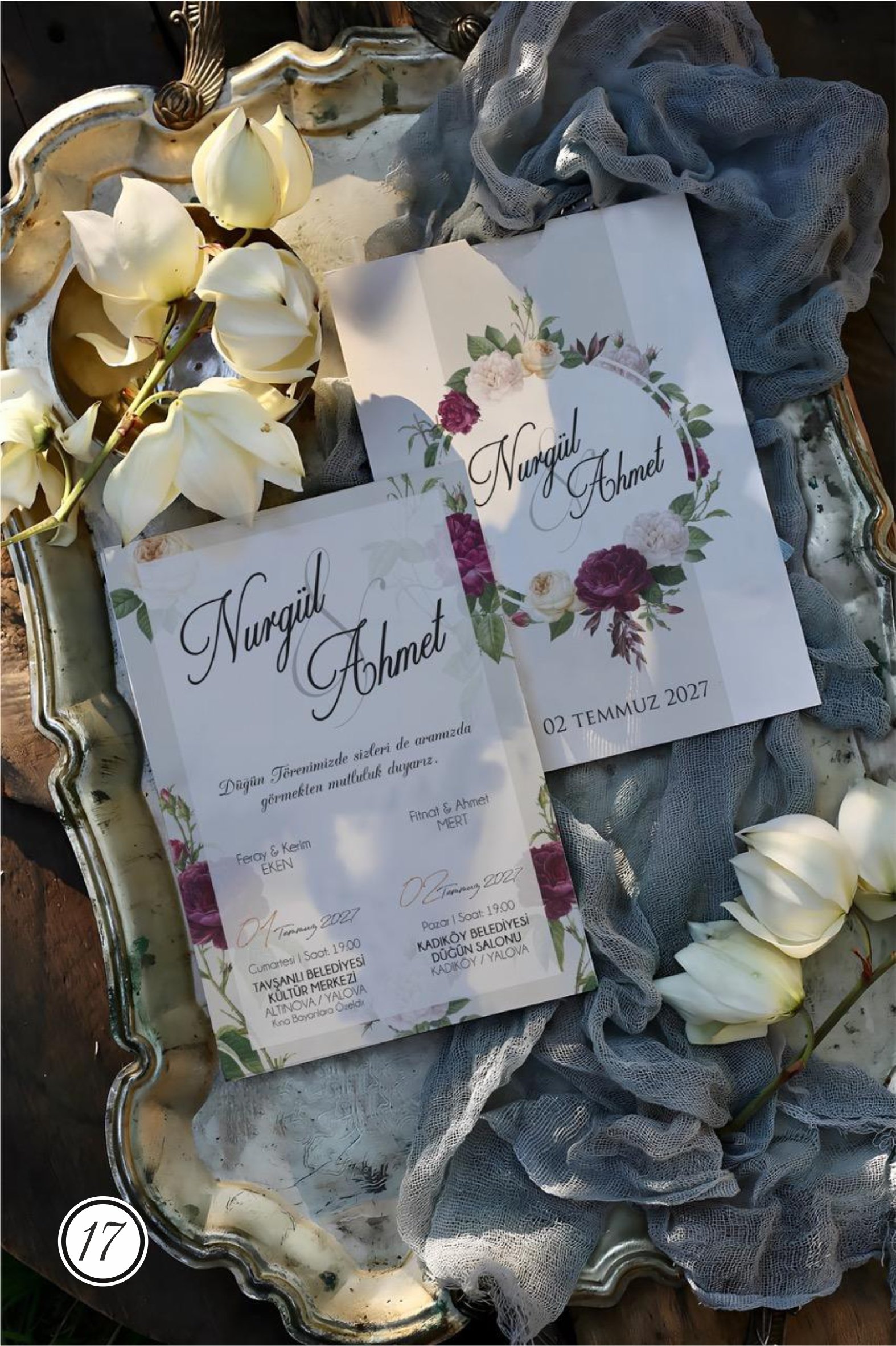 2789_Kampanyalı_Davetiye-1 Dikdörtgen Çiçekli Davetiye - Görsel 1