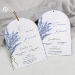 İplikli Oval Kesim Çiçekli Davetiye