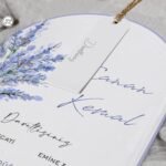 İplikli Oval Kesim Çiçekli Davetiye - Görsel 2