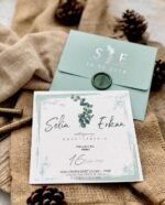 Kare Mühürlü Çiçekli Davetiye - Görsel 2