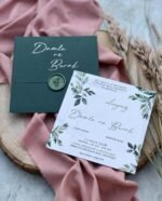 Kare Mühürlü Çiçekli Davetiye - Görsel 2