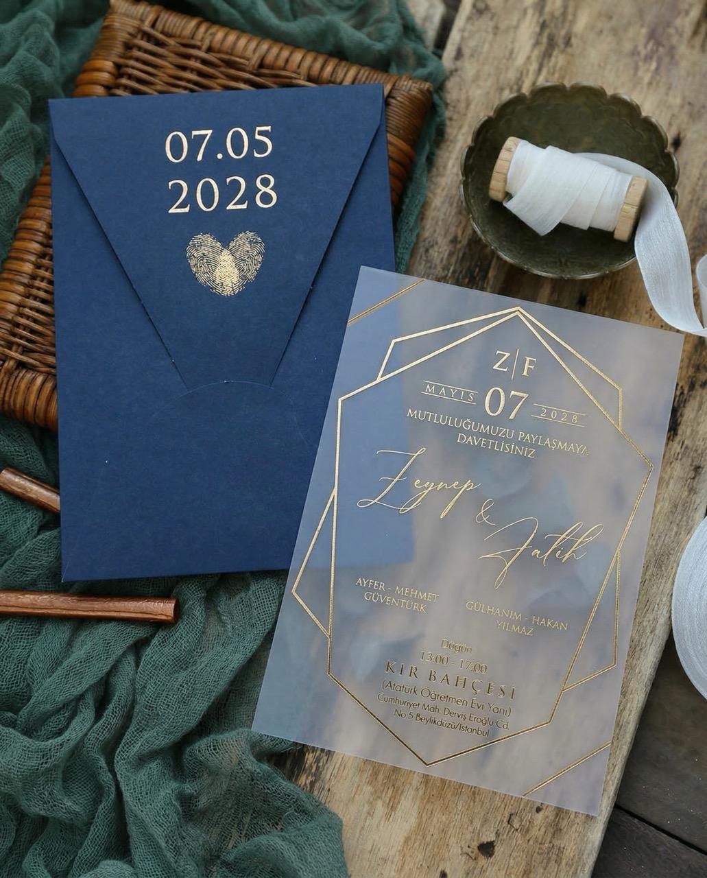 2999 Dikdörtgen Kalpli Davetiye Dikdörtgen Kalpli Davetiye - Görsel 1